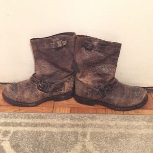 Distressed Frye booties